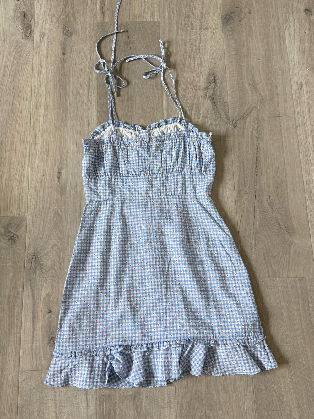Storia Light Blue Floral Button-Front Sundress size medium - Picture 4 of 10